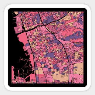 Chula Vista Map Pattern in Purple & Pink Sticker